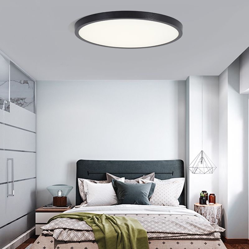 Metal Round Shade Flush Mount Llight Modern LED Style1 Head Flush Mount