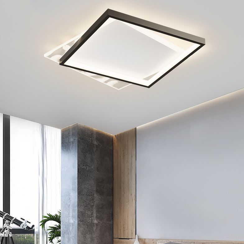 Aluminium Black LED Mont semi-chasseur dans le plafond intérieur de style concis moderne avec une teinte acrylique