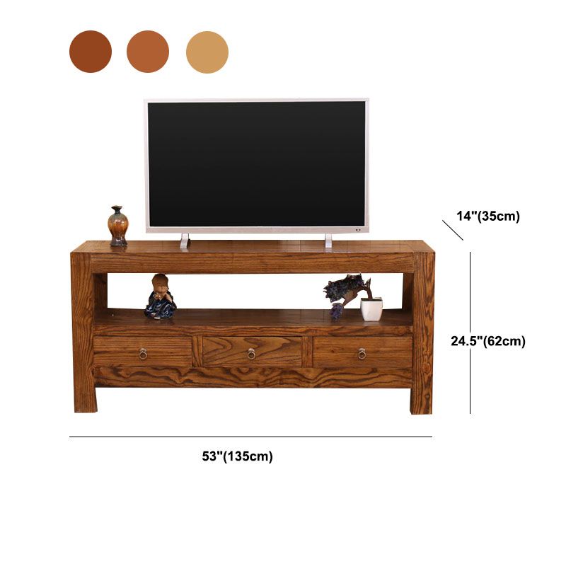 Asian Elm TV Cabinet Natural/Brown/Walnut Living Room TV Stand with Storage