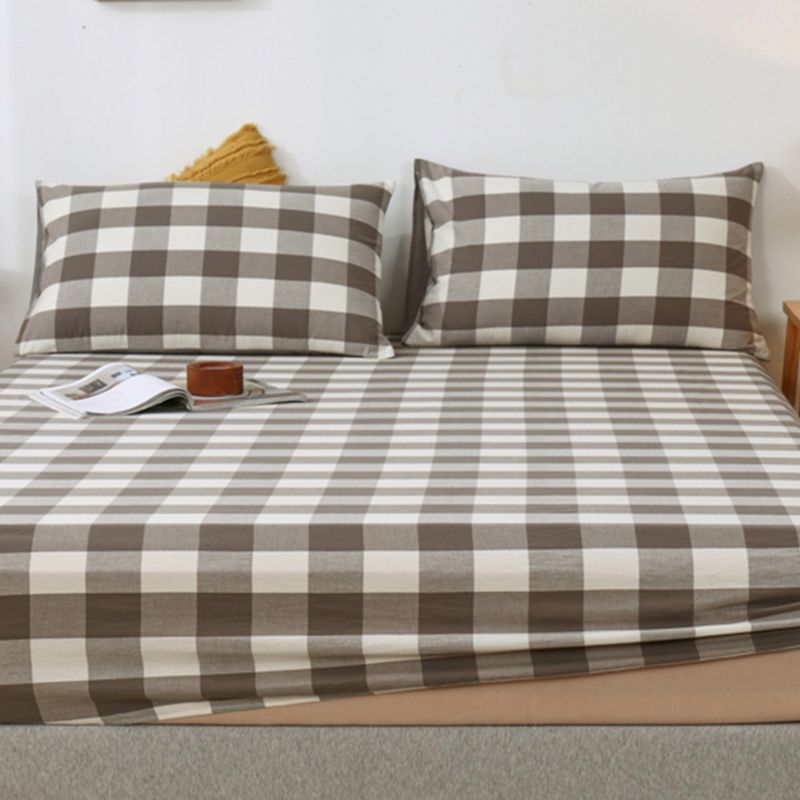 Modern Bed Sheet Solid Color Fitted Breathable Skin-friendly Bed Sheet Set