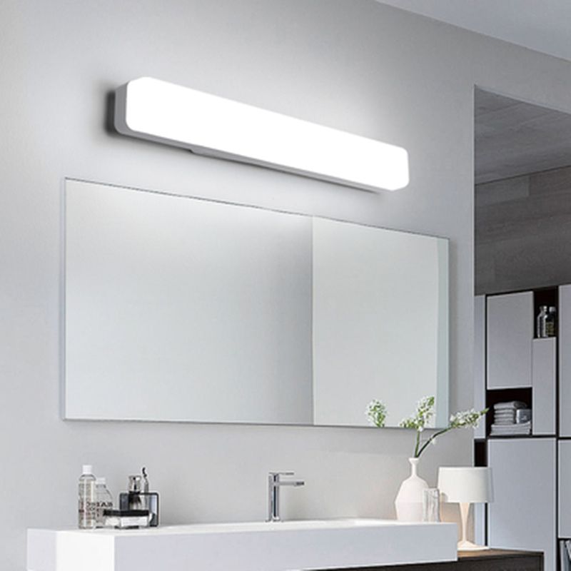 Modern Plastic Vanity Light Strip 1 Light Mirror Light in White for Bathroom