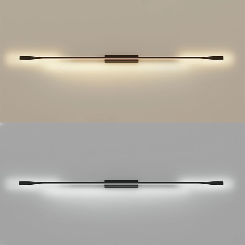 Linear Shape Metal Wall Lights Modern Style Wall Sconce Lights in Black