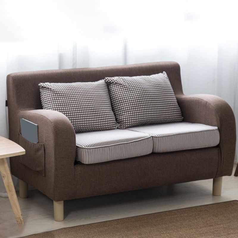 Linen Contemporary Sloped Arm Sofa Standard Sofa for Living Room, Apartment