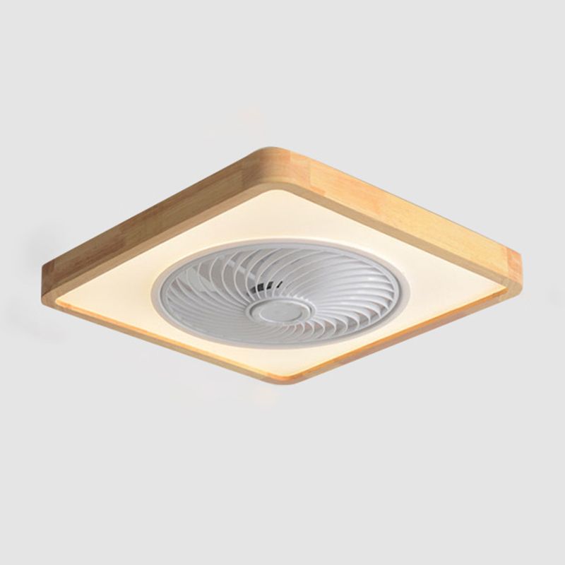 Geometric Ceiling Fan Lamp Nordic Style LED Wood Close to Ceiling Lamp