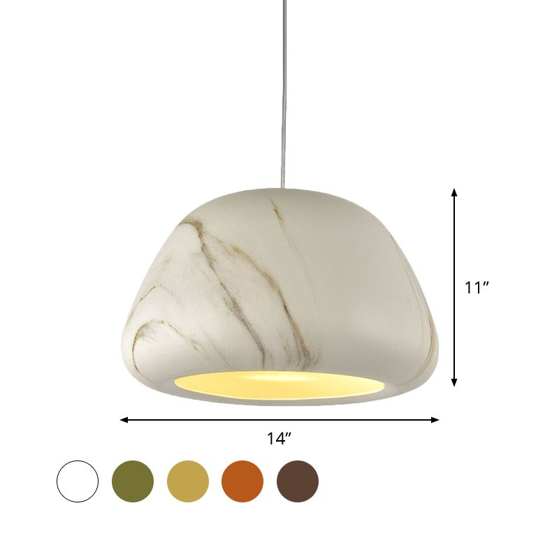 Kom woonkamer plafond hang armatuur vintage aluminium 1 lichtgroen/rood bruin/koffiedruppel hanger