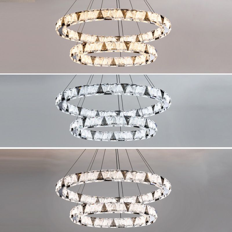 Crystal clair Round suscite de lampe minimaliste en or pour le foyer