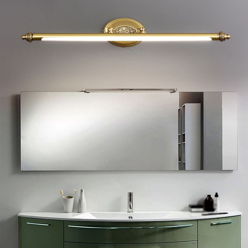 Moderne stijl lineaire ijdelheid verlichtingsarmaturen metaal 1 lichte ijdelheid muur sconce in goud