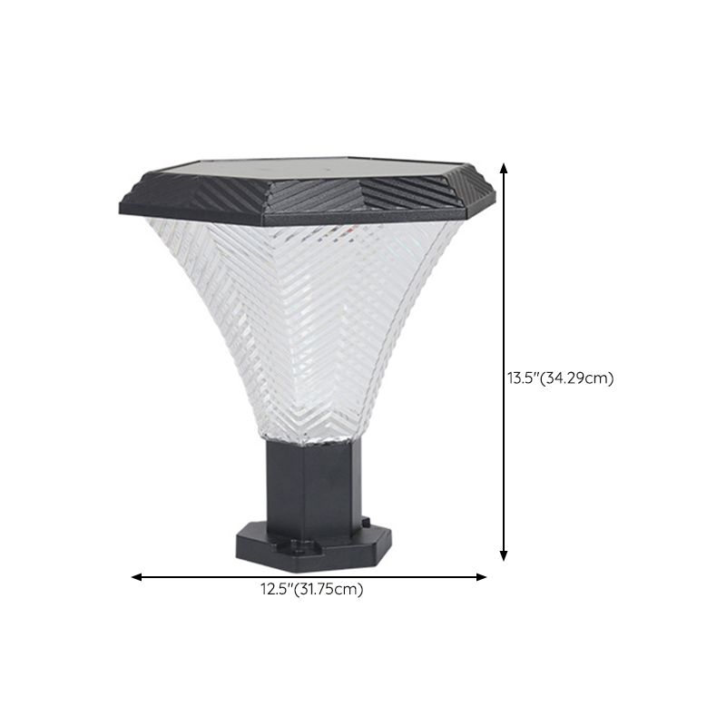 Nordic Style Outdoor Light Geometry Shape Solar Energy Pillar Lamp for Outdoor