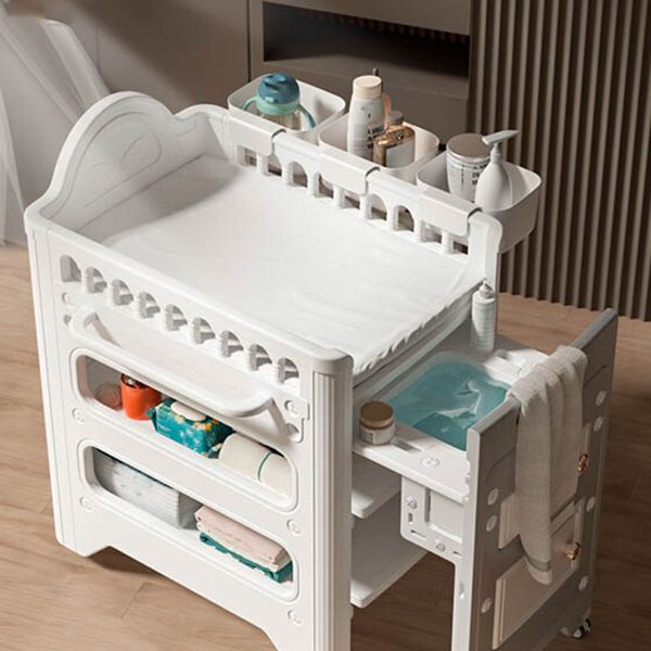 Flat Top Baby Changing Table Safety Rails Changing Table with Storage