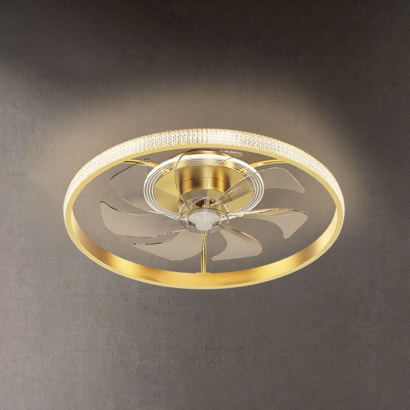 Modern Ceiling Fan Light Simple LED Ceiling Mount Lamp with Acrylic Shade for Bedroom