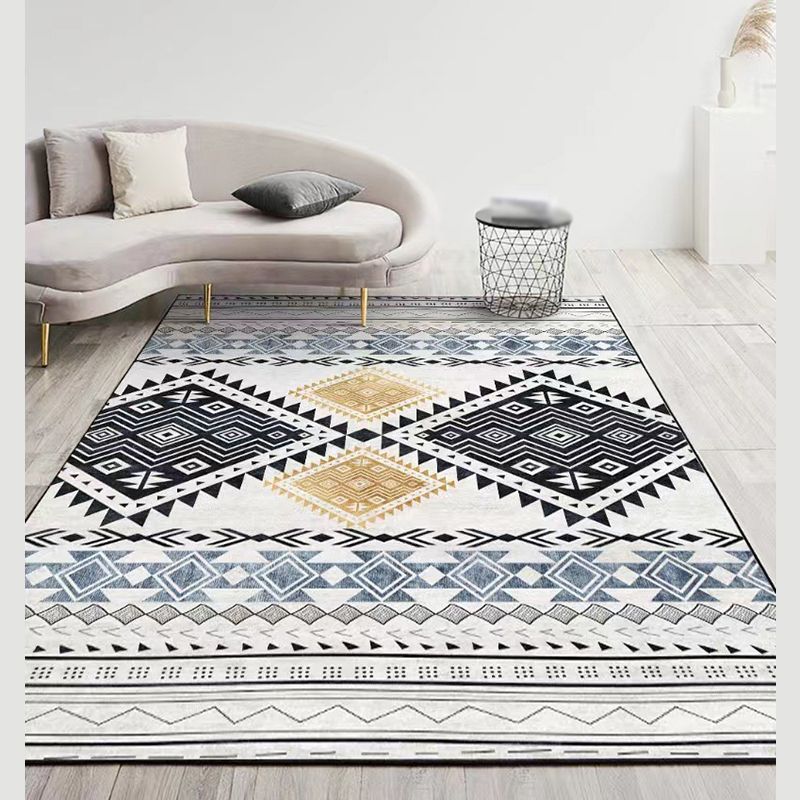 Décoration de maison éclectique Tapis Boho-Chic Salled Area Rapis Polyester avec tapis de support sans glissement