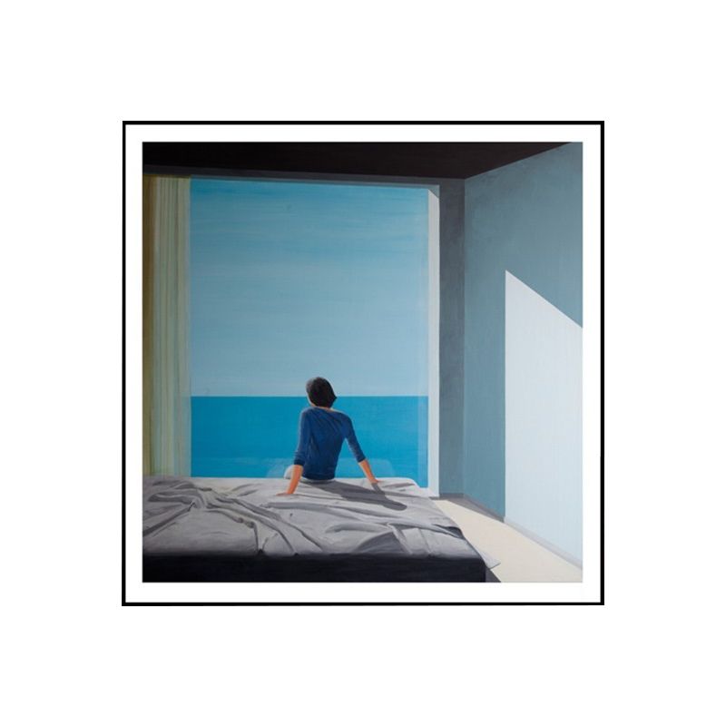 Sea and Loneliness Painting Art Print Textured Modernist Bedroom Wall Decoration