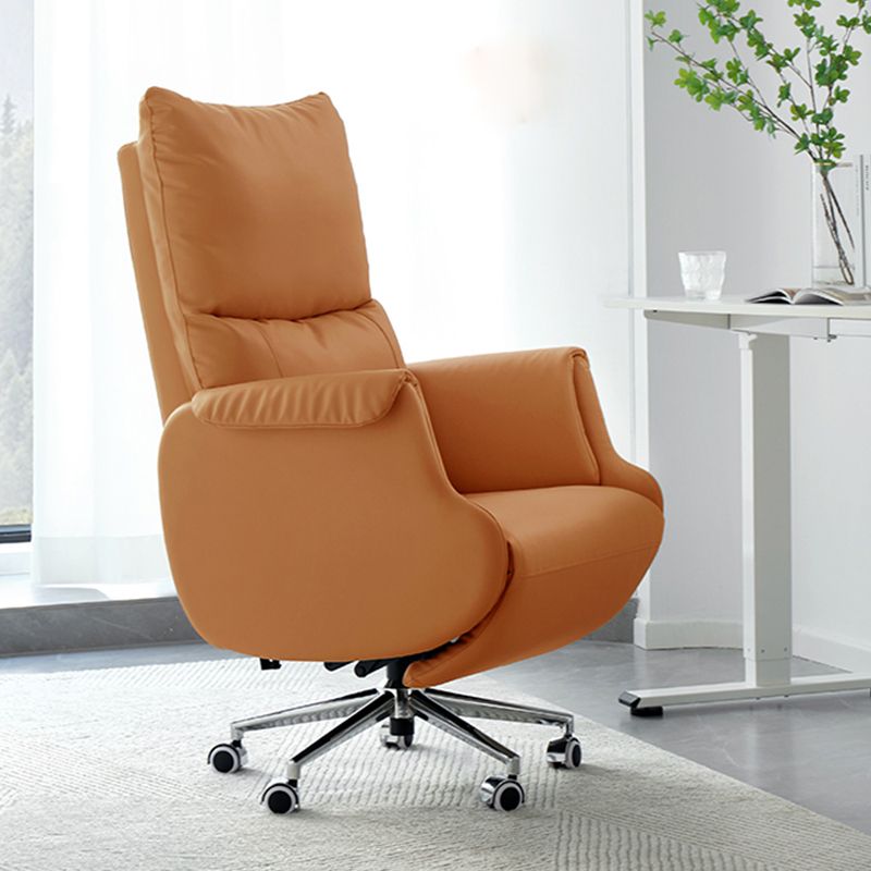 Modern Slide Office Chair Armless Leather Ergonomic Desk Chair with Wheels