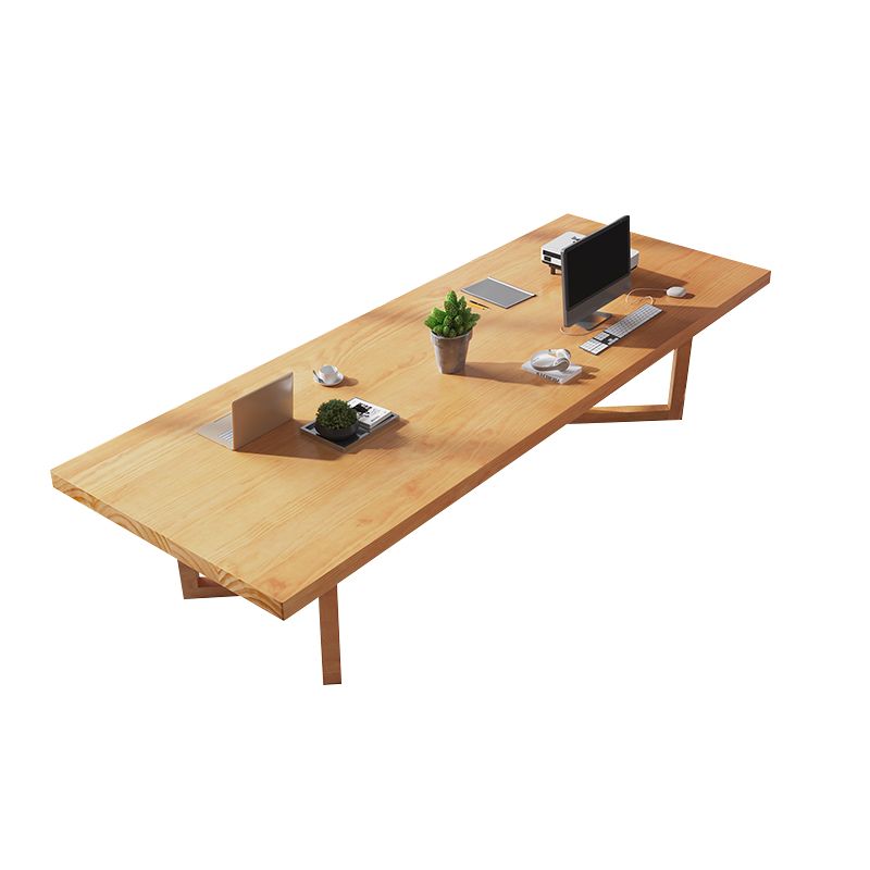 Modern Style Solid Wood Task Desks Rectangular Shape Office Desk with 2-Legs