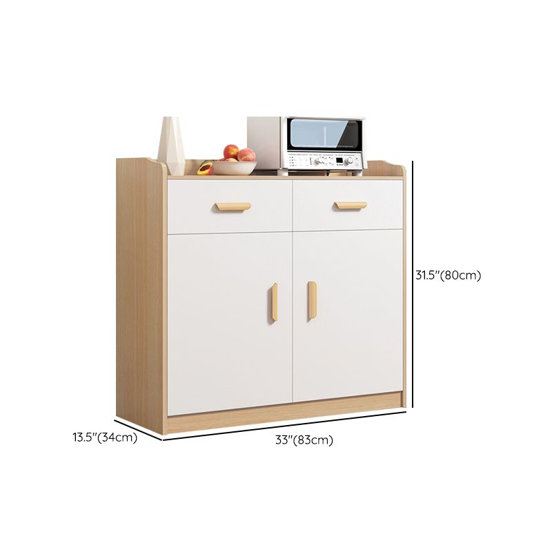 Contemporary Style Buffet Sideboard Wood Sideboard with Cabinets and Drawer