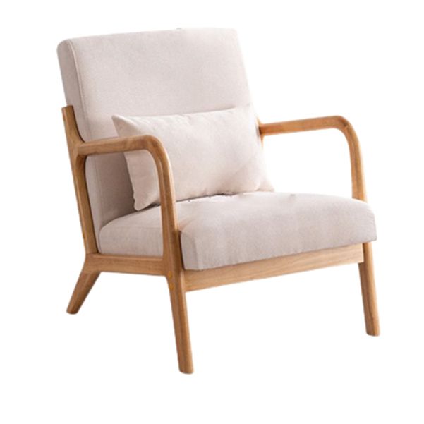 Solid Wood Side Chair Removable Slipcover Lounge Chair for Living Room