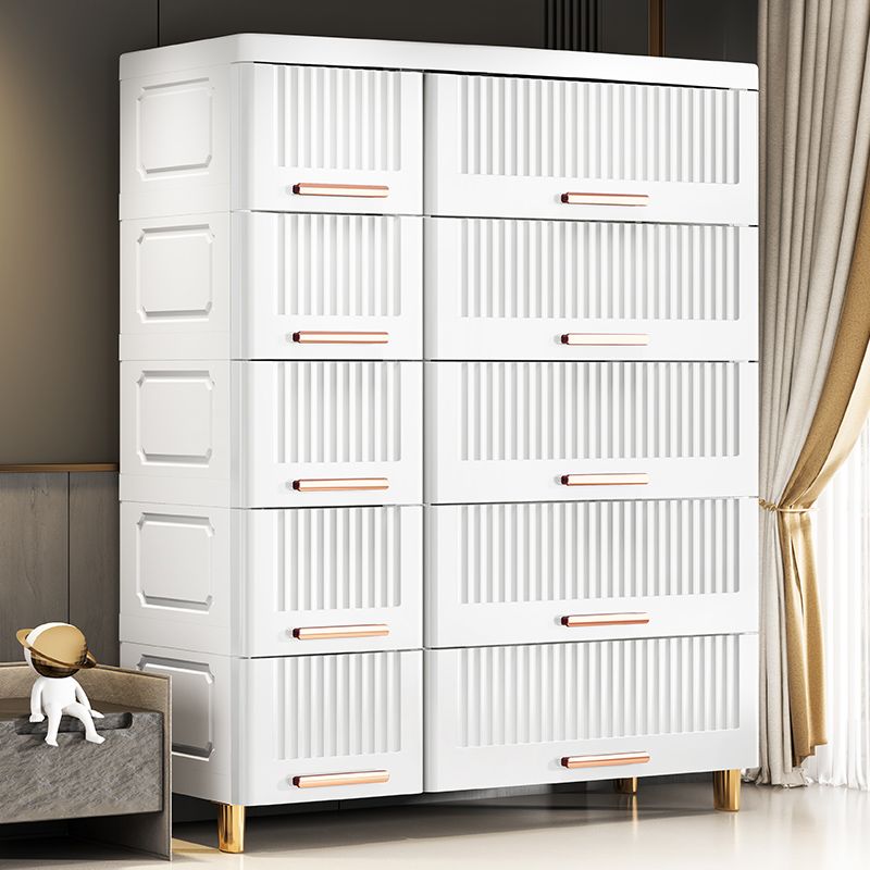 Ultra Modern Vertical Plastic Kids Dressers with Drawers for Bedroom