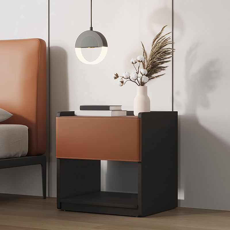 Modern Style Leather Bedside Cabinet 1 Drawer Night Stand for Bedroom