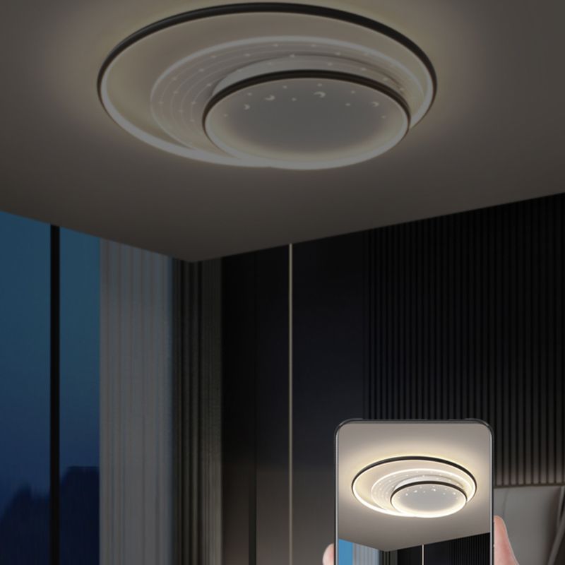 Modern Style Circle Shape Ceiling Lights Metal 3 Light Ceiling Lamps