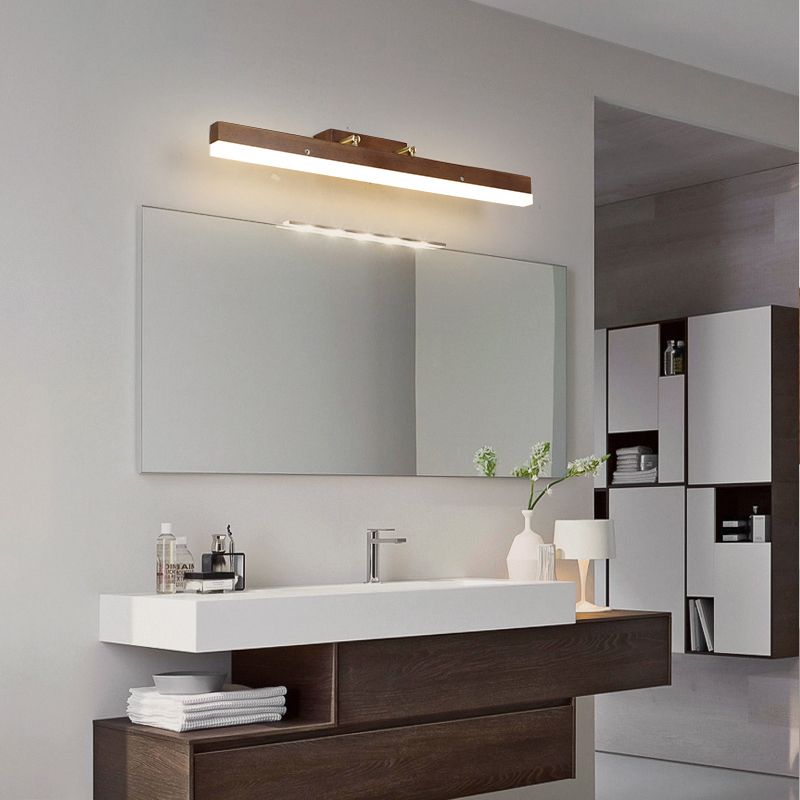 Mirror LED de madera Luz de pared ajustable moderna moderna luz de pared para baño de dormitorio