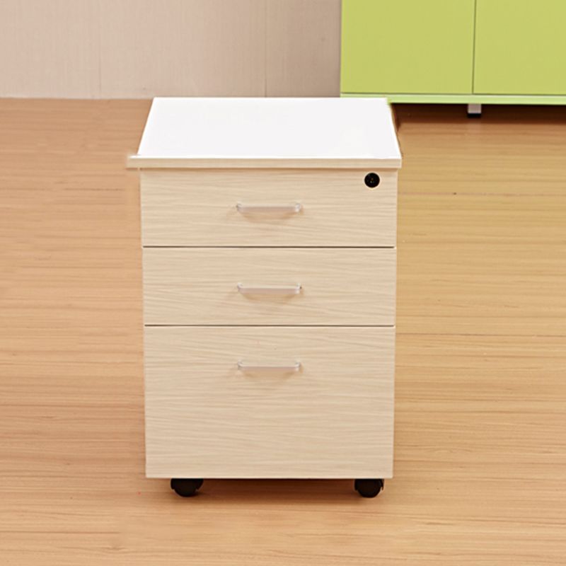 Contemporary File Cabinets Wood File Pedestal with Key Lock for Home Office