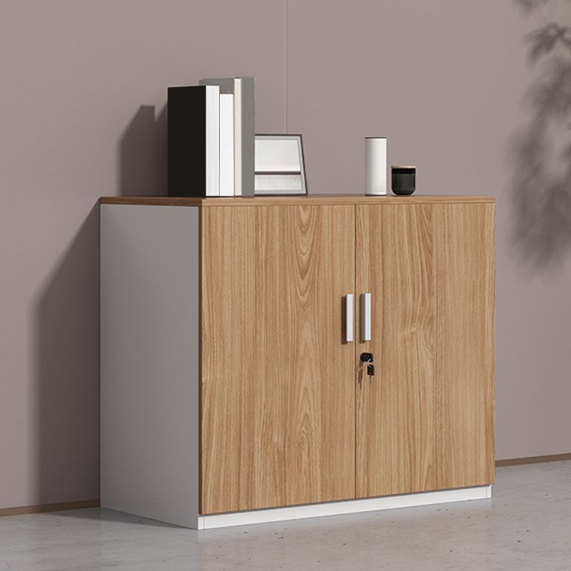 Nordic Style File Cabinets Solid Wood Frame Vertical File Cabinet with Key Lock Office