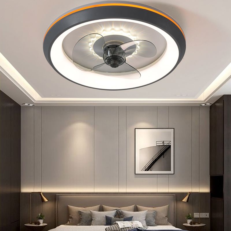 Moderni ventilatori a soffitto a LED Minimalista Luce a soffitto circolare in alluminio con ombra acrilica