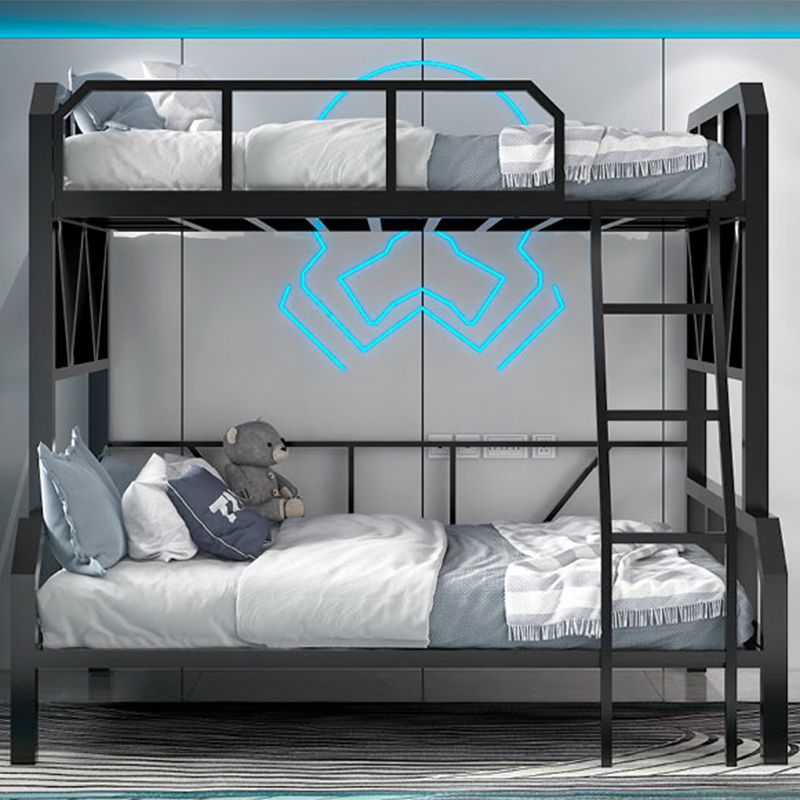 Contemporary Bunk Bed Metal with Guardrail Mattress Standard Slat Headboard