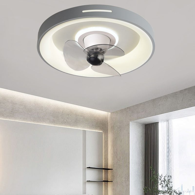 Modern Simple Ceiling Fan Lamp Circle Shape Ceiling Fan Light for Bedroom