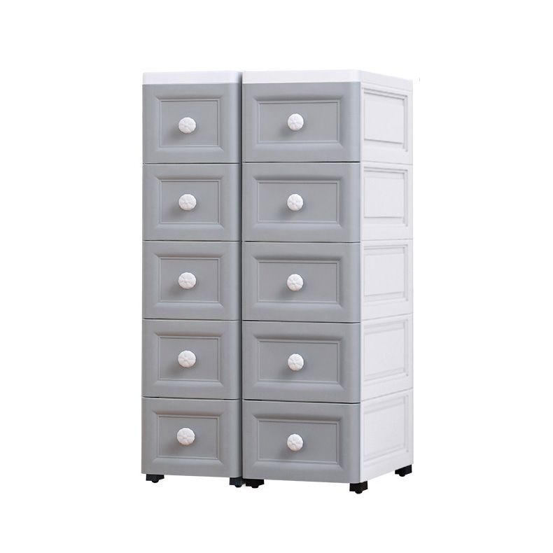 Vertical Plastic Modernism Nursery Dresser with 5 Drawers for Bedroom