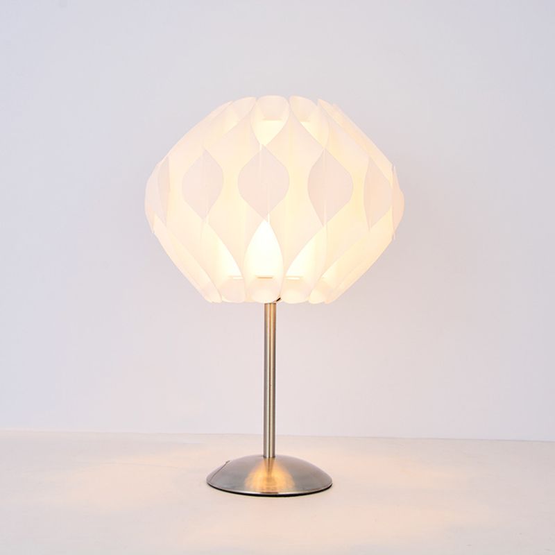 Blossom Table Light Modernist Acrylic LED White Nightstand Lamp with Round Iron Base for Bedroom