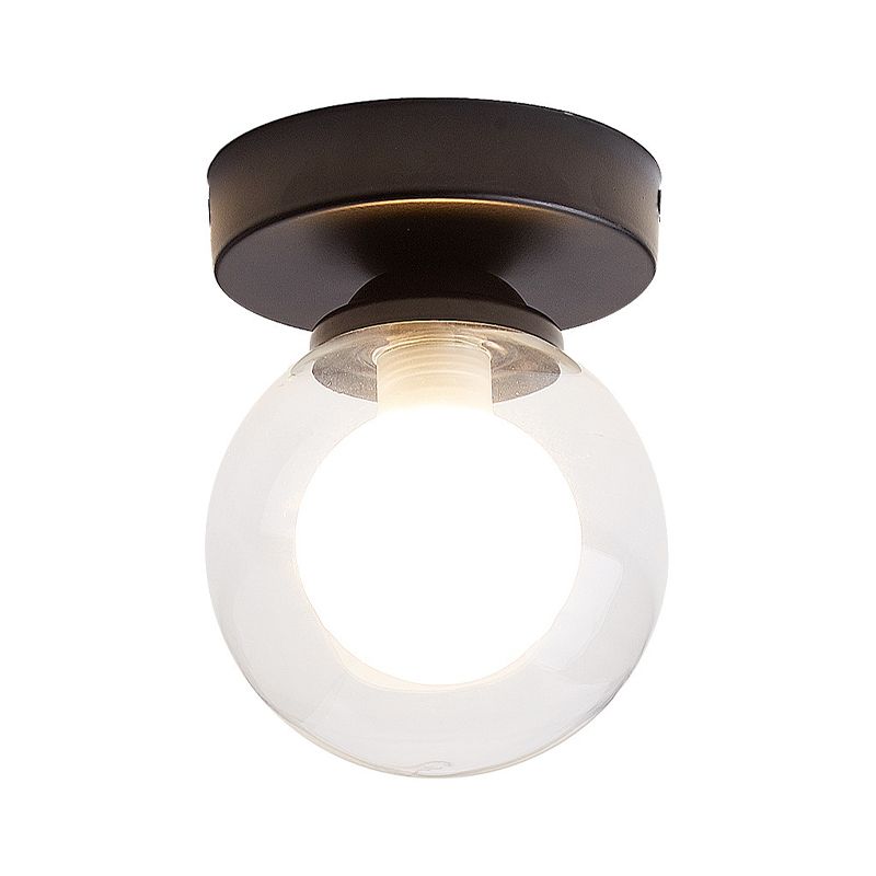 Modern Ceiling Light 1-Light Round Ceiling Mount Light with Glass Shade for Aisle