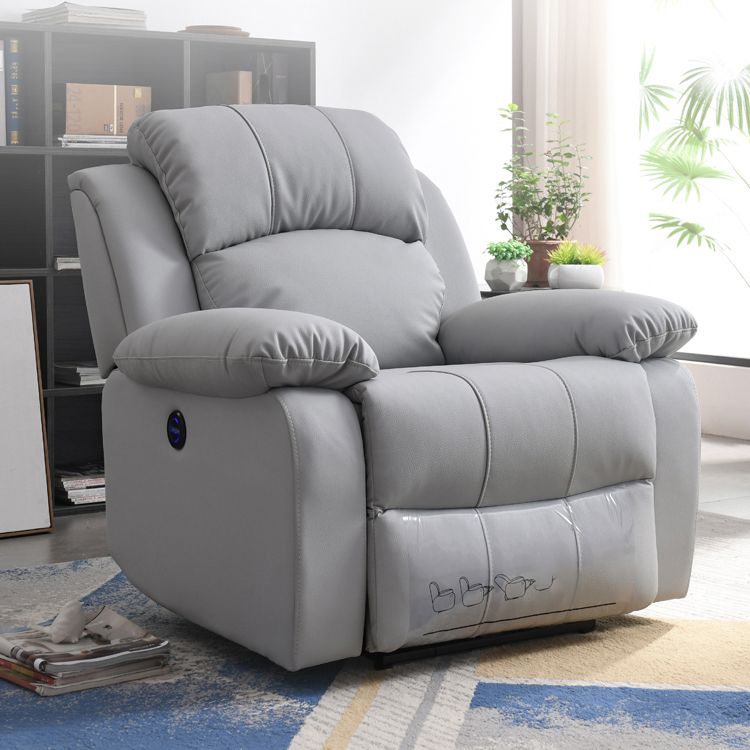 Contemporary Wing Chair Recliner Metal Solid Color Arm Swivel Rocker Indoor