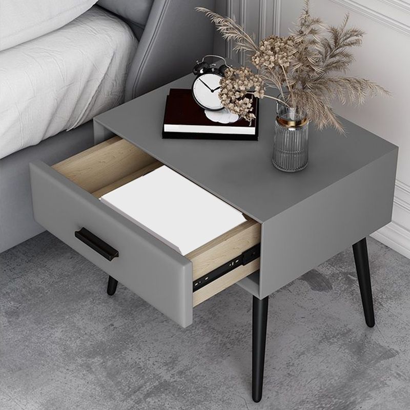 Contemporary Night Table Solid Wood Bed Nightstand with Drawer