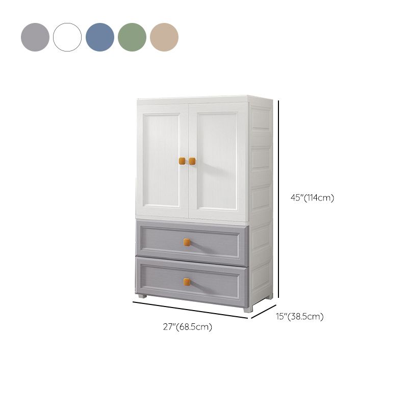 Modern Style Kid's Wardrobe Plastic Wardrobe Closet with Drawers for Bedroom