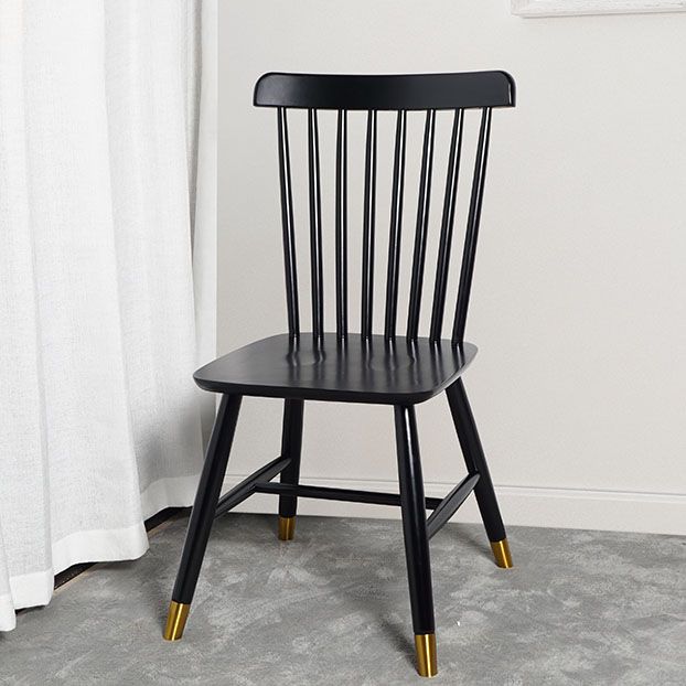 Contemporary Wood Chair Windsor Back Side Chair in Matte Finish for Home