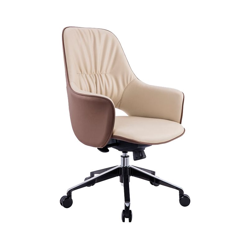 Rotatable Office Chair Metal Frame Leather Desk Chair for Home and Office