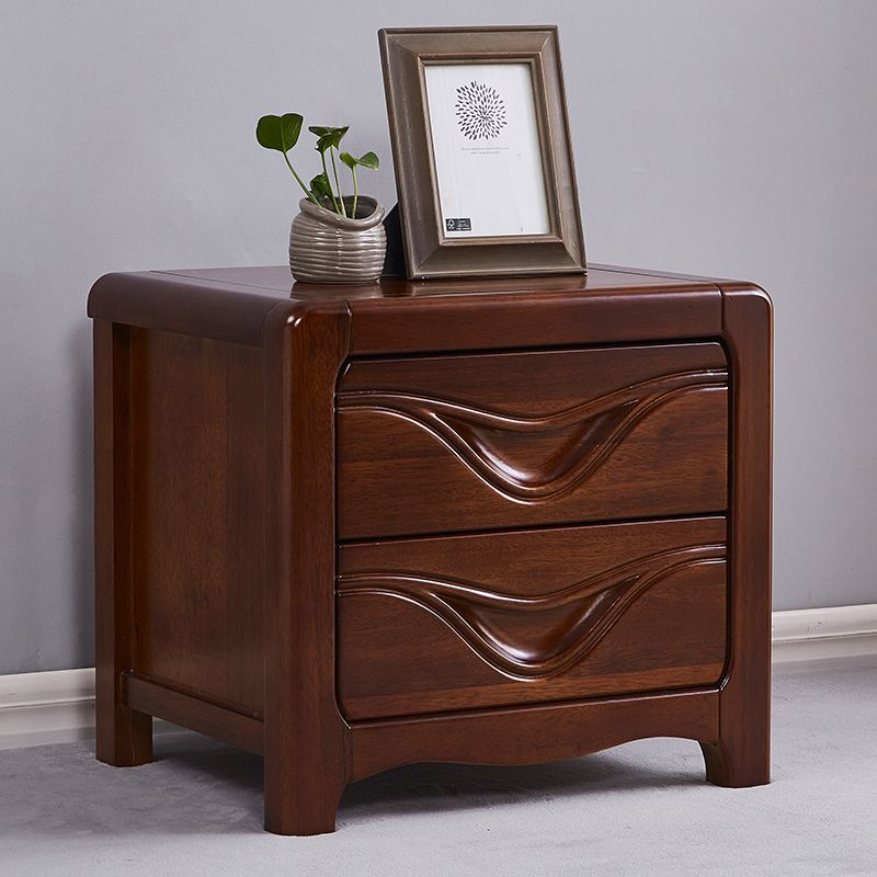 Modern Bed Nightstand Wooden Accent Table Nightstand with Drawers