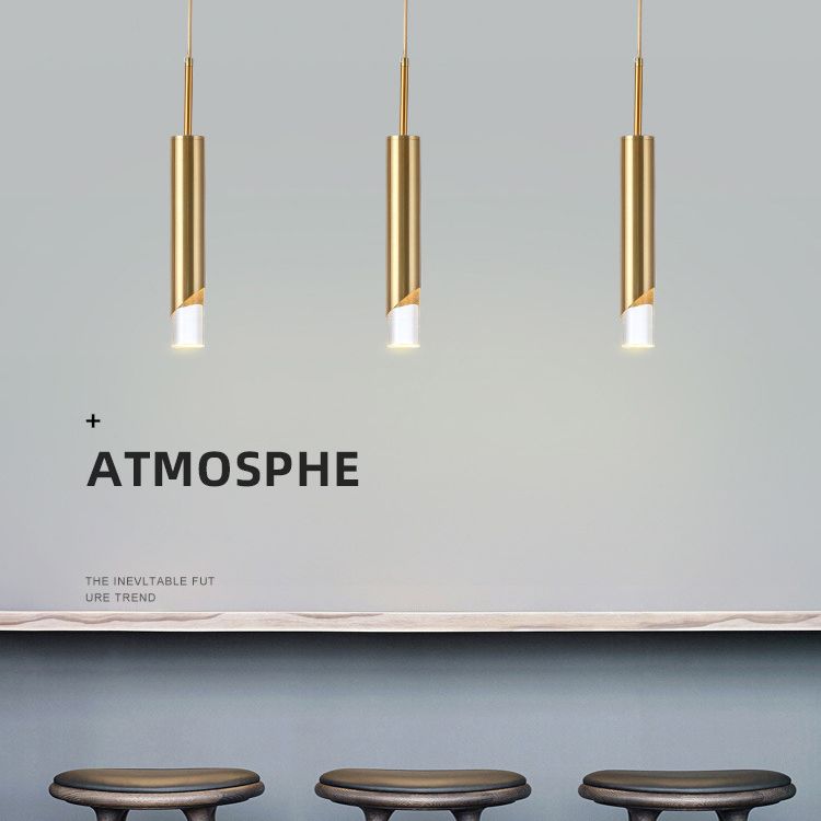 Lampe suscitée de suspension à LED cylindrique créative moderne avec de l'ombre acrylique