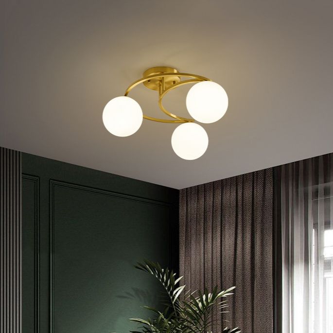 Sputnik Semi Flush Mount Modern Glass Flush Ceiling Light Fixture for Bedroom