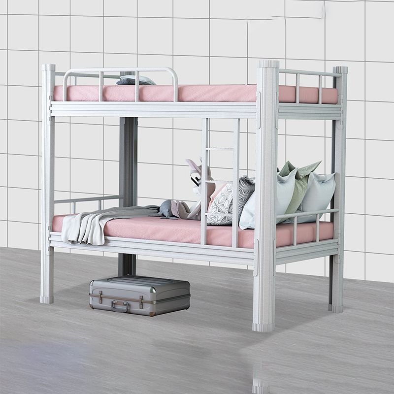 Contemporary Metal Standard Bunk Bed Headboard Built-In Ladder Bed