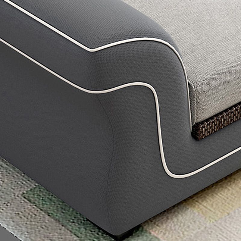Divano posteriore di cuscino contemporaneo e chaise soggiorno a forma di l sezionale