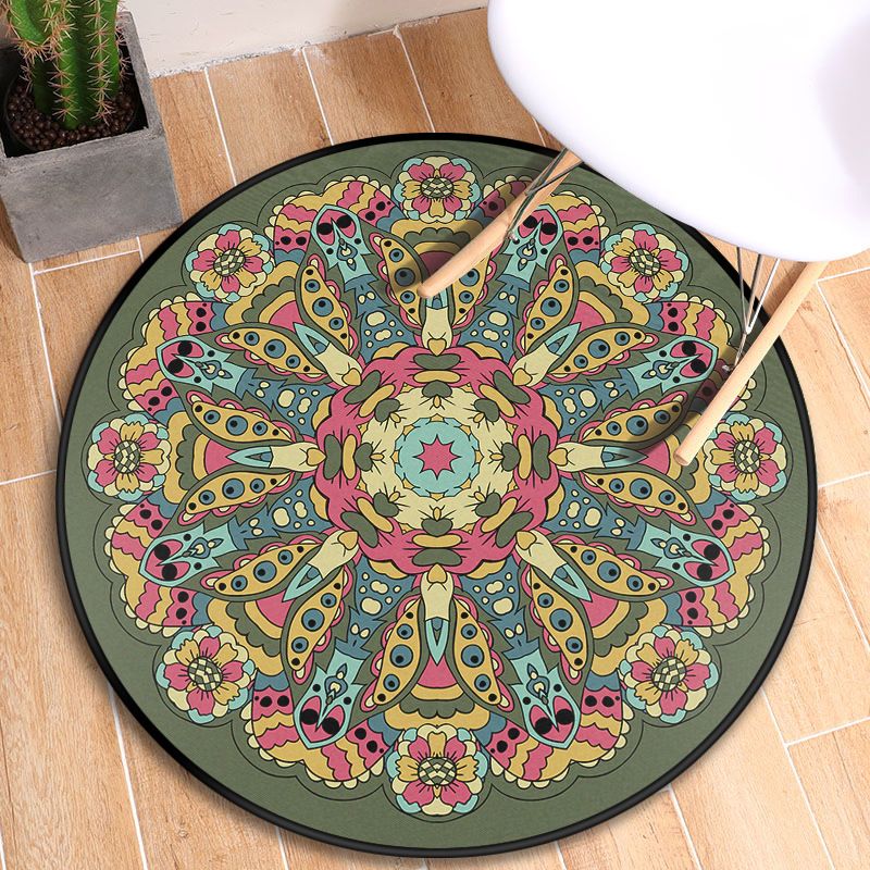 Tribal Mandala Indoor Tapis multi-couleurs marocain Tapis synthétique Synthétique Anti-Slip Resistant Anim Friendly Tapity pour chambre