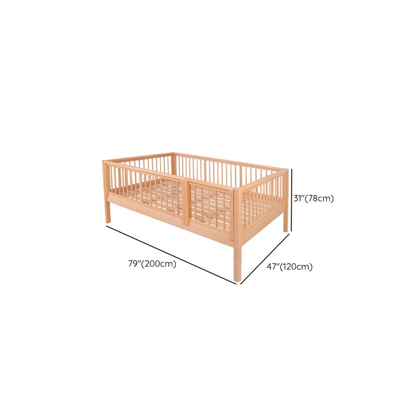 Beech Convertible Crib Height Adjustable Crib with Guardrail