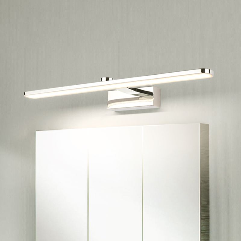 Elongated Acrylic Vanity Lighting Simple Style 16"/17"/23" L LED White Finish Wall Light Sconce for Bathroom in Warm/White Light