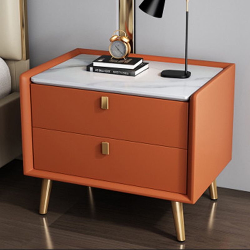 19.69" Tall 2-drawer Night Table Solid Wood Accent Table Nightstand