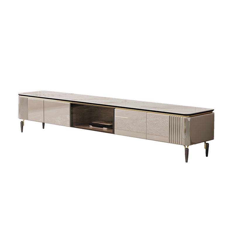 Contemporary Media Console Stone TV Media Console with 4 Drawers