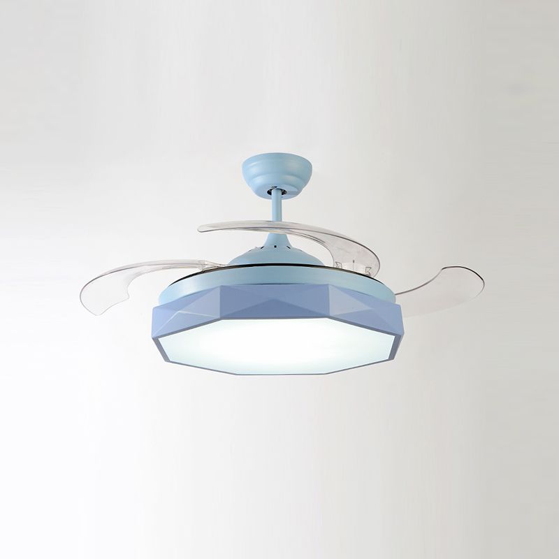 Éclairage de ventilateur moderne Milmalist Metal LED Semi-Flush Mount Plafond Light for Living Room