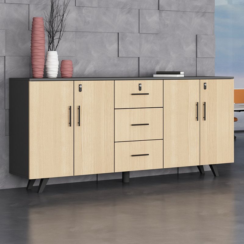 Modern Style File Cabinet Wooden Frame Lock Storage Filing Cabinet