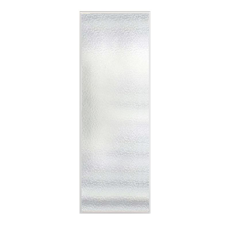 Fixed Shower Screen White Full Frame Tempered Glass Shower Door